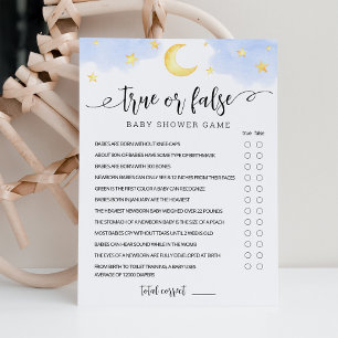Juego verdadero o falso con la tarjeta Baby Shower