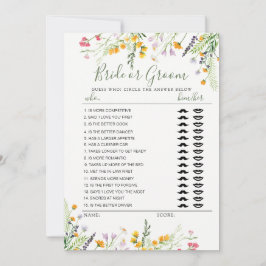 Juego Wilflowers Bride o Groom con tarjeta totalme