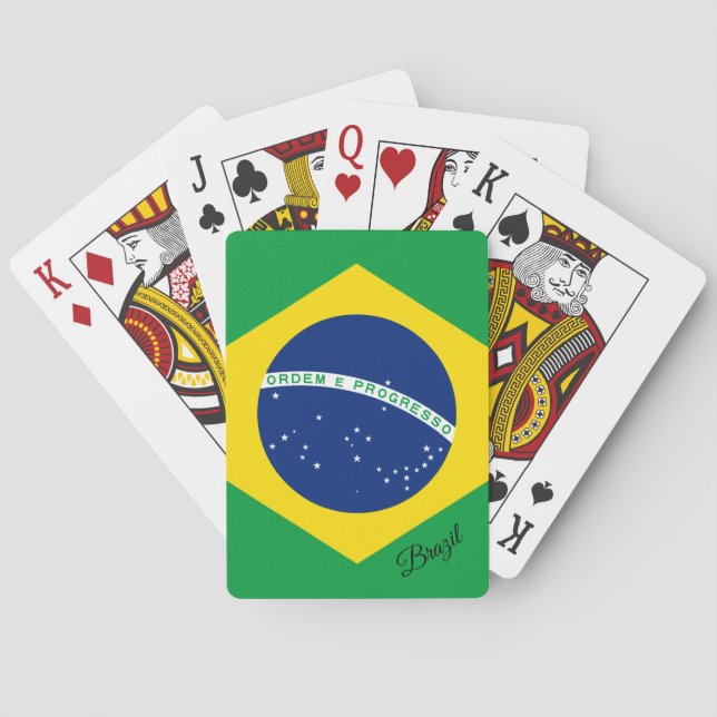 Juegos de Bandera Brasileña, cartas de juego para  (Reverso)