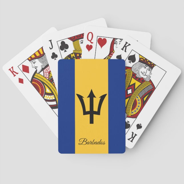Juegos de Bandera de Barbados, cartas de juego de  (Reverso)