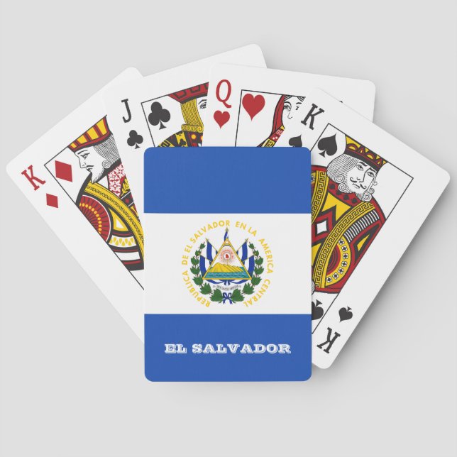 Juegos de Bandera de El Salvador, cartas de juego  (Reverso)