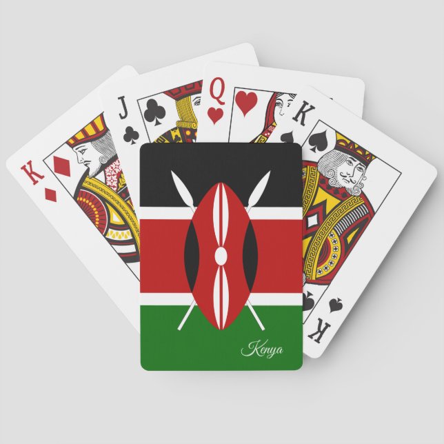 Juegos de Bandera de Kenia, cartas para jugar en K (Reverso)