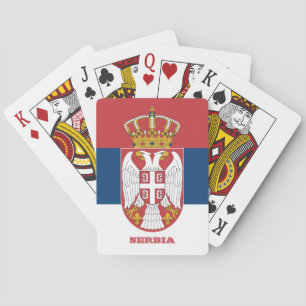 Juegos de Bandera Serbia, cartas de juego de Serbi