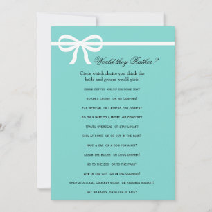 Juegos de ducha de novias de doble lado Aqua & Bow