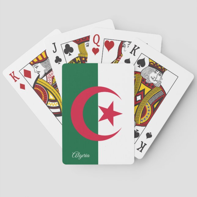 Juegos de la Bandera de Argelia, cartas para jugar (Reverso)