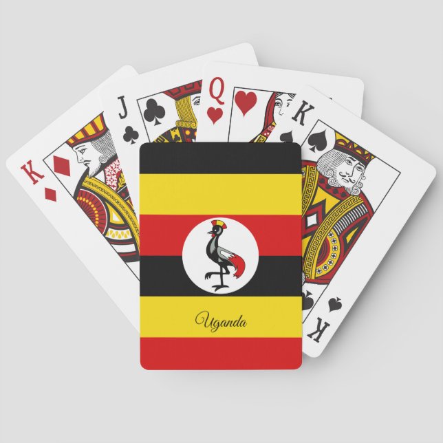 Juegos de la Bandera de Uganda, cartas para jugar  (Reverso)