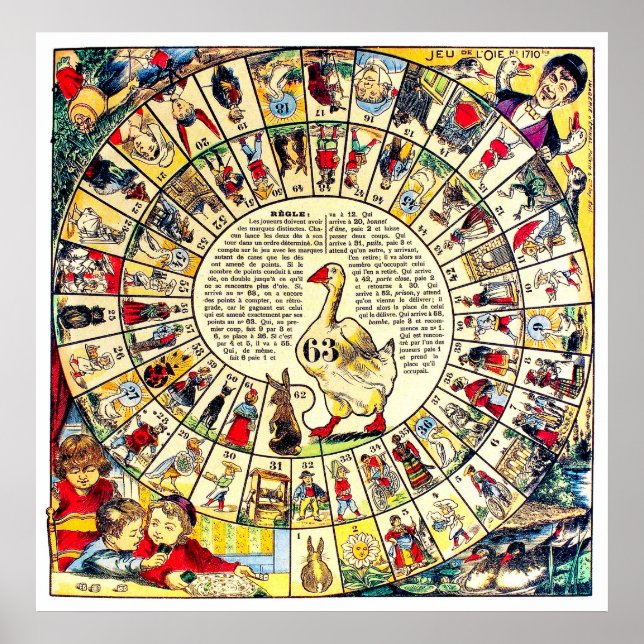 Juegos de mesa de vintage - Impresión artística (Frente)