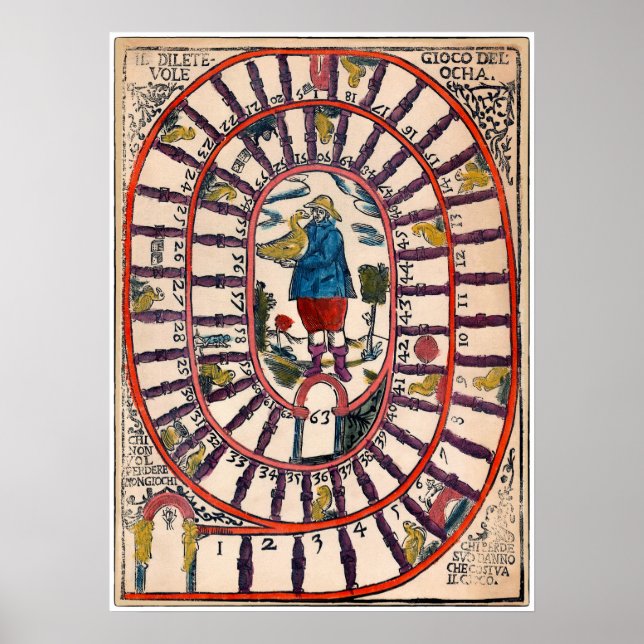 Juegos de mesa de vintage - Impresión artística (Frente)