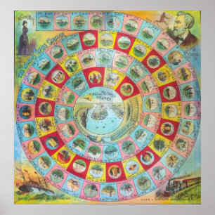 Juegos de mesa de vintage - Impresión artística