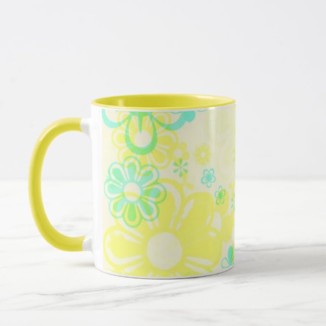 JUEGOS DE TAZAS DE COCINA CON FLORES AMARILLAS (Izquierda)