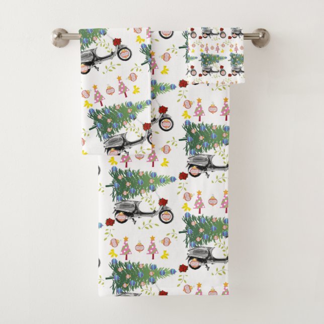 Juegos de toallas de baño de árbol de Navidad, (In situ)