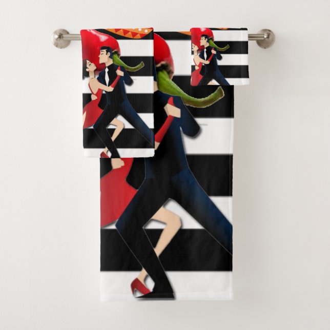 Juegos de toallas de baño de baile mexicano (In situ)