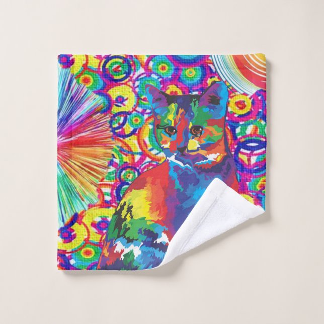 Juegos de toallas de baño de gatos gatitos colorid (Toallita)