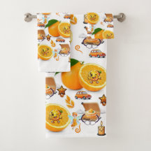 Juegos de toallas de baño, Feliz Cumpleaños Naranj