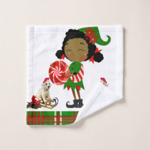 Juegos de toallas de baño para navidades, elfo afr