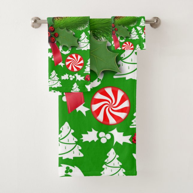 Juegos de toallas de baño para navidades, velas pa (In situ)
