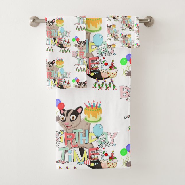 Juegos de toallas de baño, pastel de possum de cum (In situ)