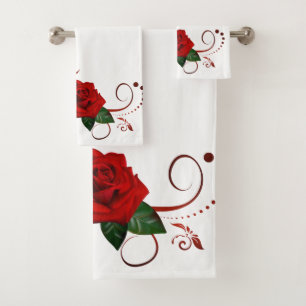 Juegos de toallas de baño Red Rose