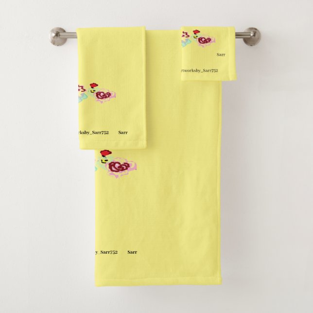 Juegos de toallas de baño : Vino con Rosas (In situ)