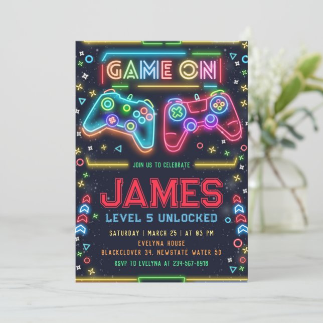 Juegos sobre la Invitación a la Fiesta de Cumpleañ (Anverso de pie)