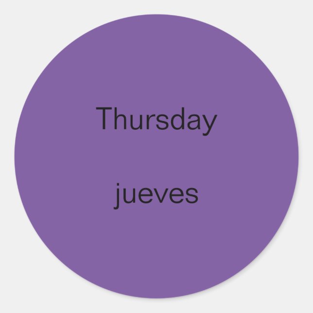 Jueves jueves inglés a Pegatinas españoles (Anverso)