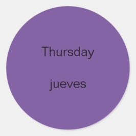 Jueves jueves inglés a Pegatinas españoles