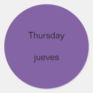 Jueves jueves inglés a Pegatinas españoles