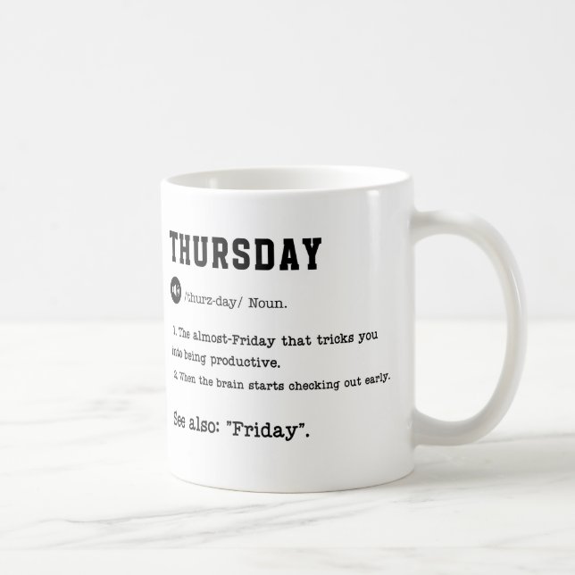 JUEVES Mug - Sarcástica Copa de Estilo Diccionario (Derecha)
