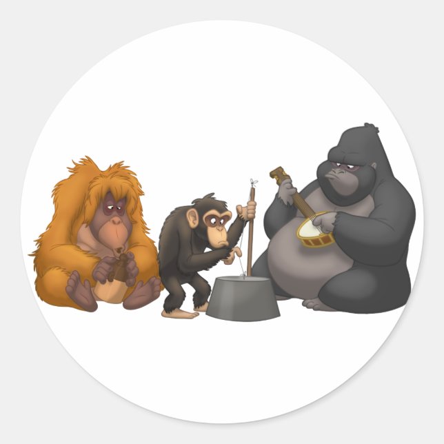 Jug Band of the Apes Pegatinas (Anverso)