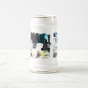 Jugada de Ajedrez Jarra de Cerveza