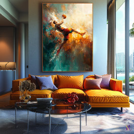 Jugador abstracto de baloncesto - Poderoso arte de