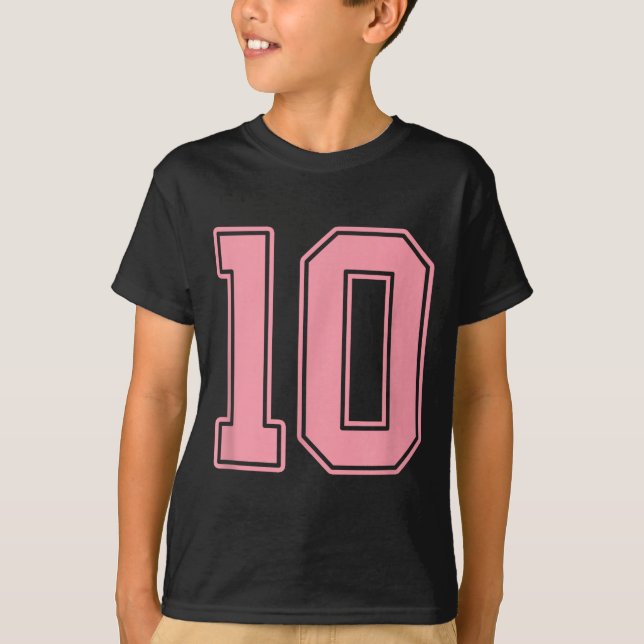 Jugador con Jersey Número 10 Uniforme #10 Rosa (Anverso)