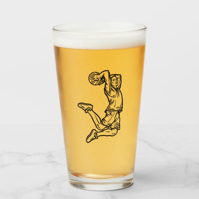 Jugador de baloncesto Haciendo Slam Dunk Dark Desi (Anverso (lleno))