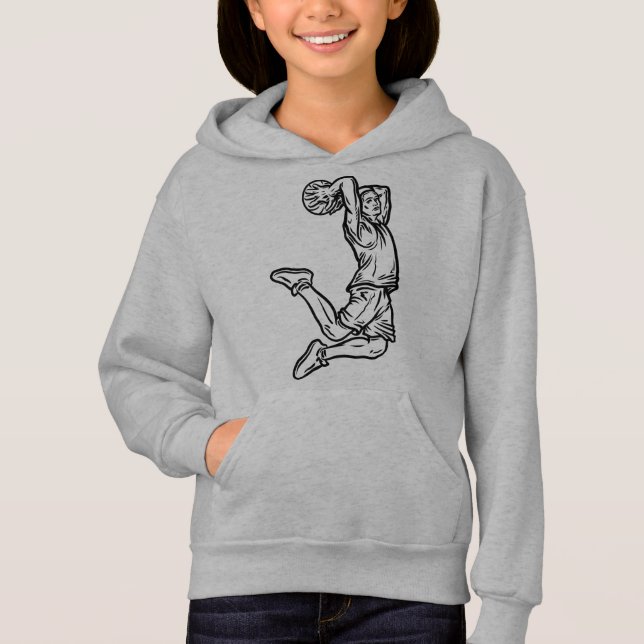 Jugador de baloncesto Haciendo Slam Dunk Dark Desi (Anverso)