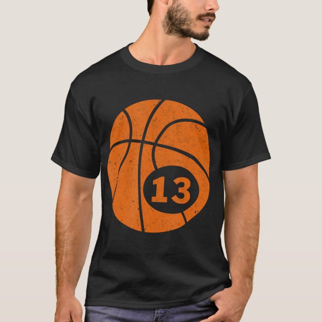 Jugador de Baloncesto Jersey Número 13 Trece Gráfi (Anverso)