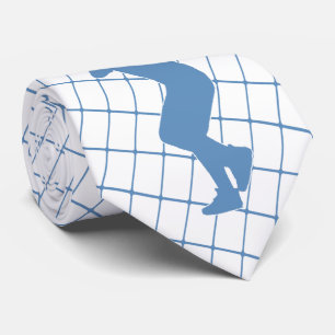 Jugador de béisbol con corbata azul Bat Check