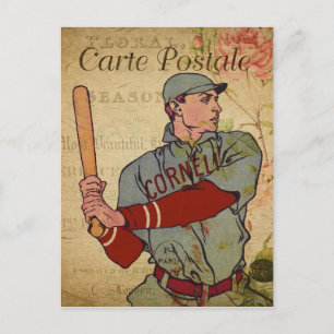 Jugador de béisbol de estilo vintage Cartua postal
