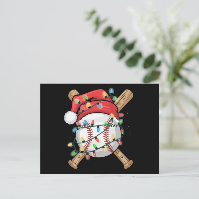 Jugador de béisbol de Navidad Santa Deportes  (Anverso de pie)