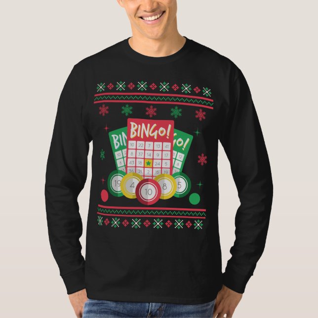 Jugador de Bingo Navidades feos suéter (Anverso)