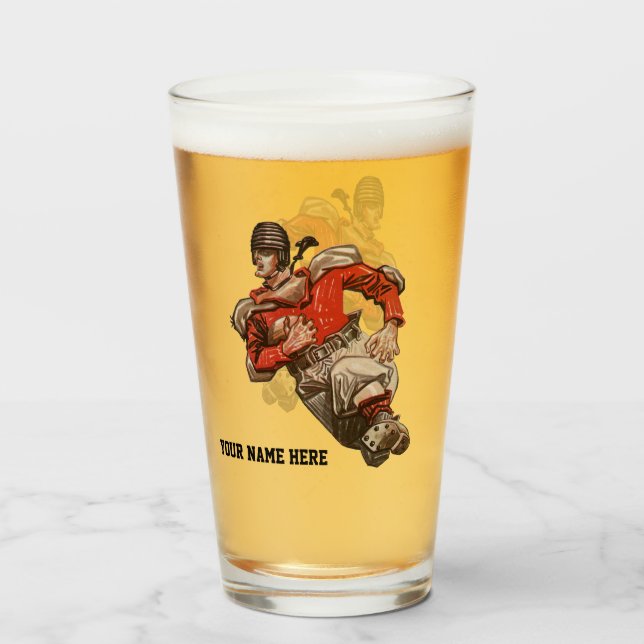 Jugador De Cuartos De Fútbol De Vintage (Anverso (lleno))