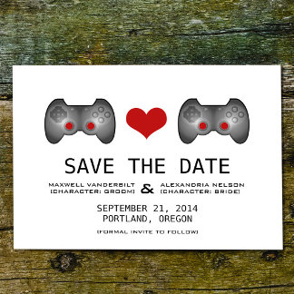 Jugador de Cute Rojo Guardar la invitación de fech