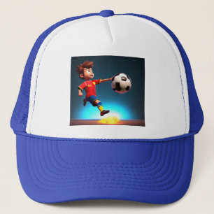 Jugador de fútbol animado con bolas, Gorra de cami