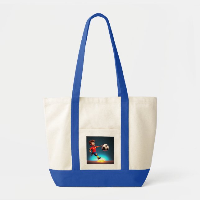 Jugador De Fútbol Animado Con Bolsa, Bolsa De Tote (Frente)