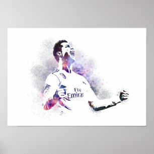 Jugador de Fútbol - Arte Acuarela Abstracta