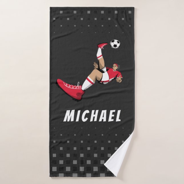 Jugador de fútbol Kick Ilustracion personalizado n (Toalla de baño)