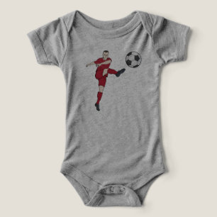 Jugador de Fútbol Retro Pateando Balón en Acción d