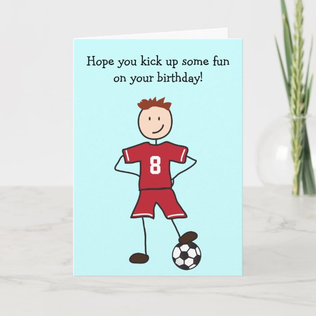 Jugador de fútbol tarjeta de cumpleaños feliz (Anverso)