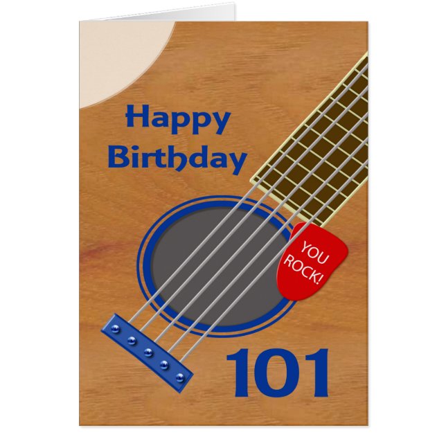 Jugador de guitarra con 101 años Cumpleaños (Frente)