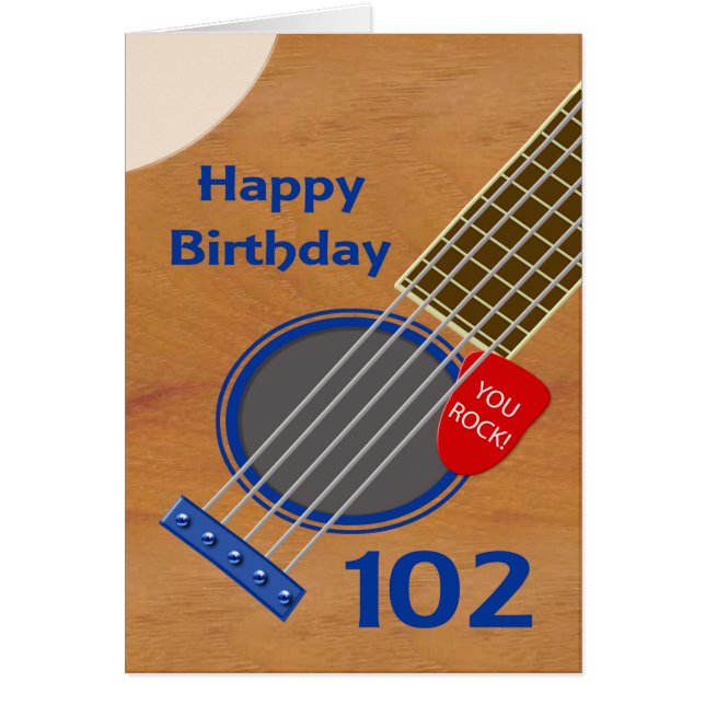 Jugador de guitarra con 102 años Cumpleaños (Frente)