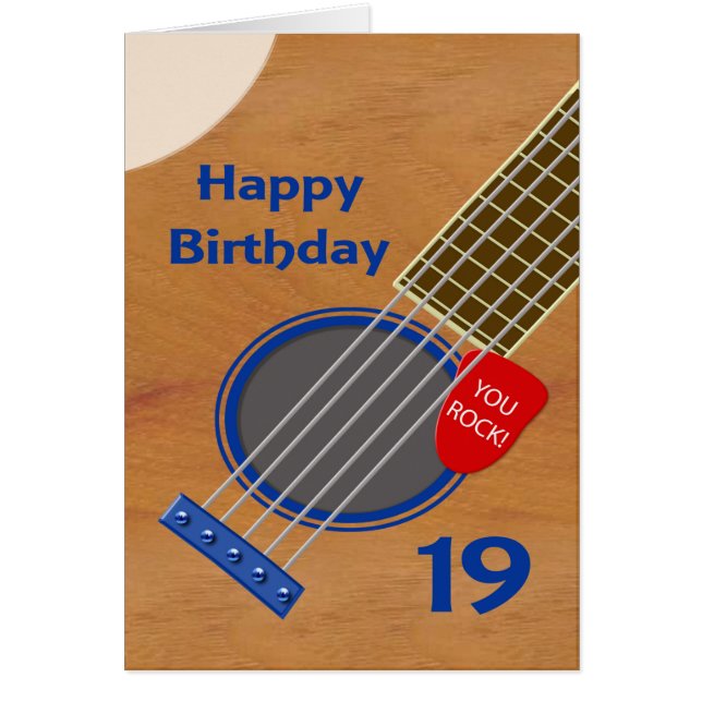 Jugador de guitarra con 19 años Cumpleaños (Frente)